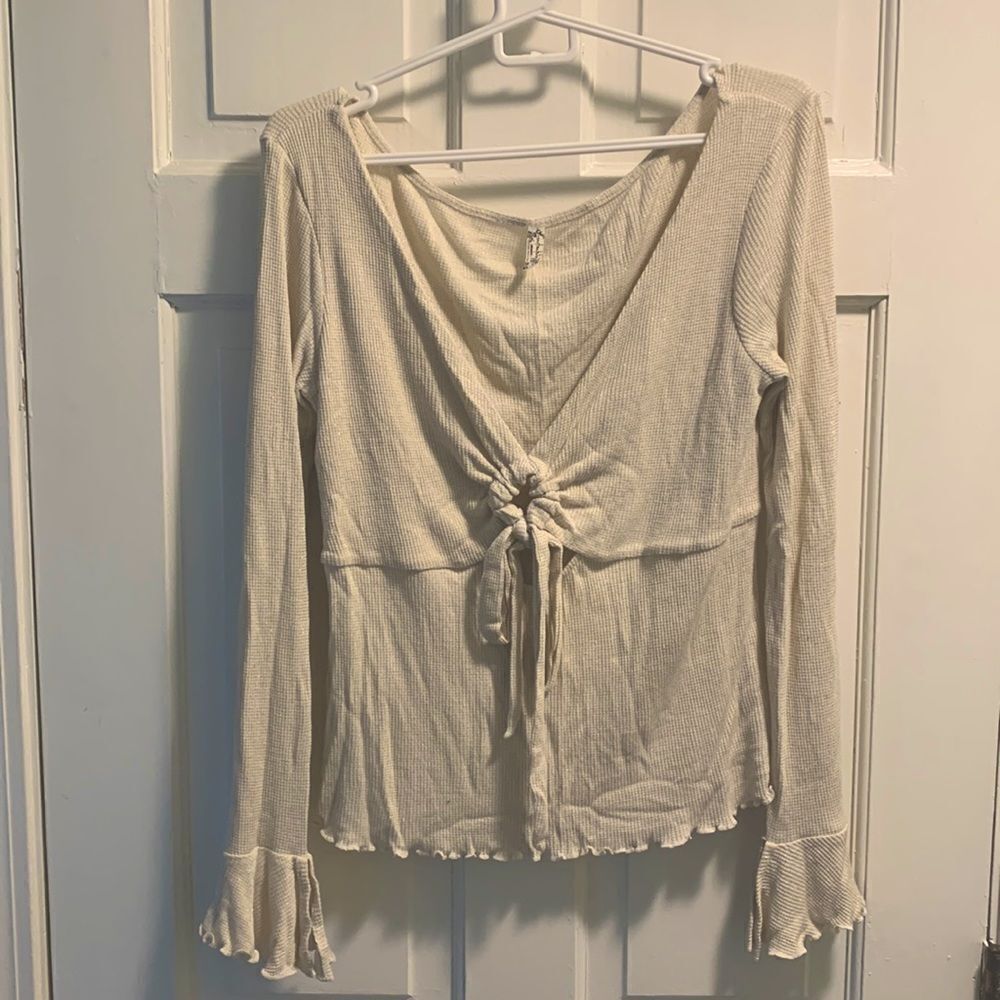 Fairycore Cream & Gold Long-Sleeved Top
